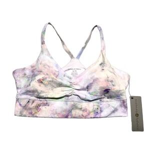 Harmony & Balance XL Sports Bra Tie Dye Pastel Strappy Yoga Gym Activewear NWT